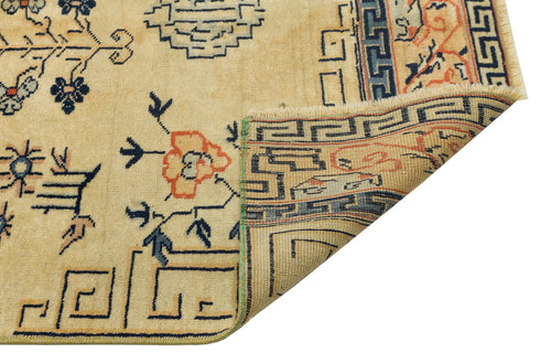 Atina Cream Vintage Wool Handmade Area Rug 2'7" x 9'5"