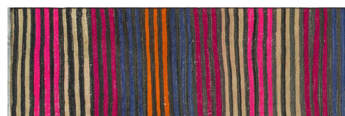 Girit Multy Striped Wool Handmade Area Rug 2'8" x 8'4"