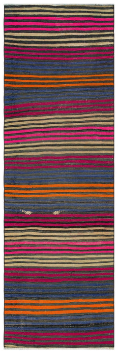Girit Multy Striped Wool Handmade Area Rug 2'8" x 8'4"