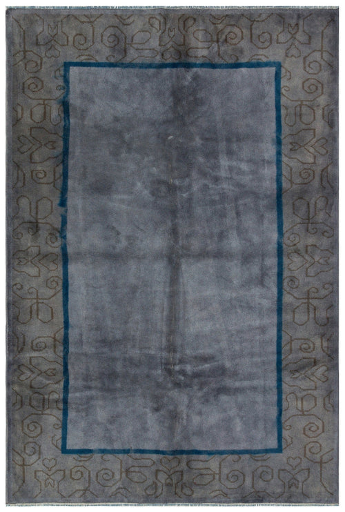 Kavala Grey Classic Wool Handmade Area Rug 5'1" x 7'7"