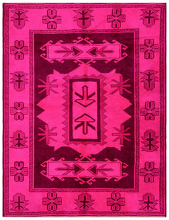 Kavala Pink Classic Wool Handmade Area Rug 4'6" x 9'10"