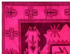 Kavala Pink Classic Wool Handmade Area Rug 4'6" x 9'10"