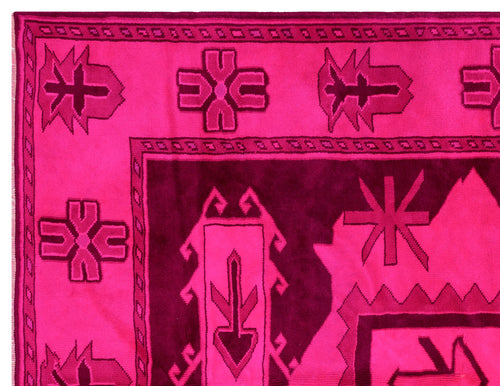 Kavala Pink Classic Wool Handmade Area Rug 4'6" x 9'10"