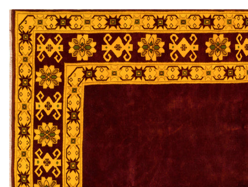 Kavala Red Classic Wool Handmade Area Rug 6'8" x 8'10"