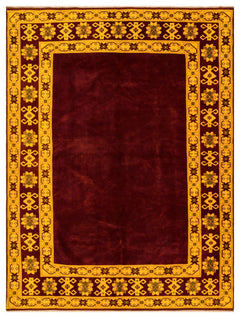 Kavala Red Classic Wool Handmade Area Rug 6'8" x 8'10"