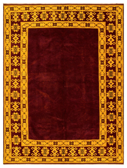 Kavala Red Classic Wool Handmade Area Rug 6'8" x 8'10"