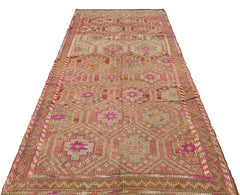 Girit Brown Geometric Wool Handmade Area Rug 5'9" x 9'9"