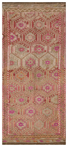 Girit Brown Geometric Wool Handmade Area Rug 5'9" x 9'9"