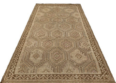 Girit Brown Geometric Wool Handmade Area Rug 5'11" x 9'5"