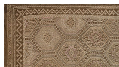 Girit Brown Geometric Wool Handmade Area Rug 5'11" x 9'5"