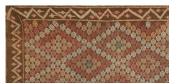 Girit Brown Geometric Wool Handmade Area Rug 5'1" x 10'6"