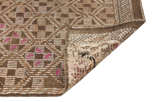 Girit Brown Geometric Wool Handmade Area Rug 5'1" x 9'0"