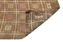 Girit Brown Geometric Wool Handmade Area Rug 5'7" x 9'10"