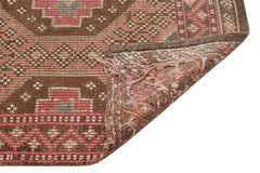 Girit Brown Geometric Wool Handmade Area Rug 4'11" x 10'0"