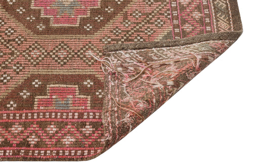 Girit Brown Geometric Wool Handmade Area Rug 4'11" x 10'0"