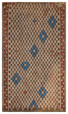 Girit Brown Geometric Wool Handmade Area Rug 5'9" x 9'1"