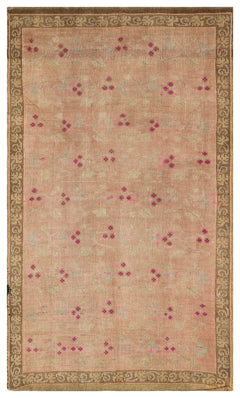 Girit Brown Geometric Wool Handmade Area Rug 5'8" x 9'7"