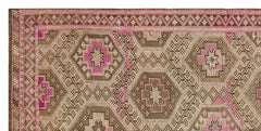 Girit Brown Geometric Wool Handmade Area Rug 5'1" x 10'4"