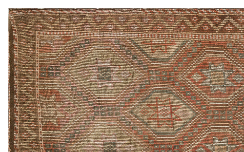 Girit Brown Geometric Wool Handmade Area Rug 5'11" x 9'9"