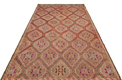 Girit Brown Geometric Wool Handmade Area Rug 5'10" x 9'7"