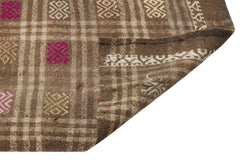 Girit Brown Geometric Wool Handmade Area Rug 5'10" x 8'0"