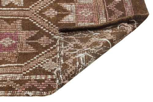 Girit Brown Geometric Wool Handmade Area Rug 5'3" x 9'4"