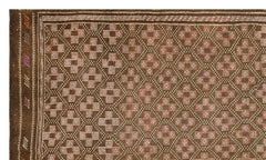 Girit Brown Geometric Wool Handmade Area Rug 5'6" x 9'6"