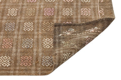 Girit Brown Geometric Wool Handmade Area Rug 3'1" x 9'0"