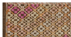 Girit Brown Geometric Wool Handmade Area Rug 5'1" x 9'0"