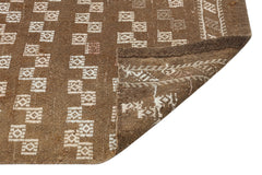 Girit Brown Geometric Wool Handmade Area Rug 5'6" x 7'11"