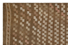 Girit Brown Geometric Wool Handmade Area Rug 5'6" x 7'11"
