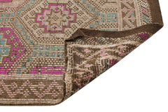 Girit Brown Geometric Wool Handmade Area Rug 5'5" x 10'10"