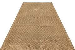Girit Brown Geometric Wool Handmade Area Rug 5'5" x 9'1"