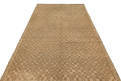 Girit Brown Geometric Wool Handmade Area Rug 5'5" x 9'1"