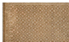 Girit Brown Geometric Wool Handmade Area Rug 5'5" x 9'1"