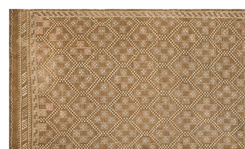 Girit Brown Geometric Wool Handmade Area Rug 5'5" x 9'1"