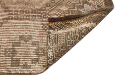 Girit Brown Geometric Wool Handmade Area Rug 5'7" x 9'7"