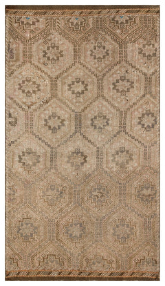 Girit Brown Geometric Wool Handmade Area Rug 5'7" x 9'7"