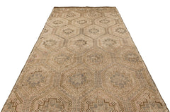 Girit Brown Geometric Wool Handmade Area Rug 5'7" x 9'7"