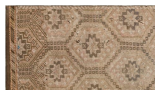 Girit Brown Geometric Wool Handmade Area Rug 5'7" x 9'7"