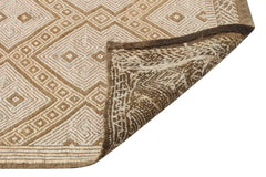 Girit Brown Geometric Wool Handmade Area Rug 5'7" x 9'9"