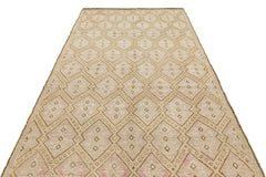 Girit Brown Geometric Wool Handmade Area Rug 5'7" x 9'9"