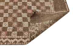 Girit Brown Geometric Wool Handmade Area Rug 4'7" x 9'7"