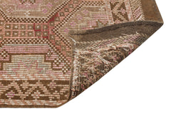 Girit Brown Geometric Wool Handmade Area Rug 6'1" x 9'2"