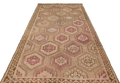 Girit Brown Geometric Wool Handmade Area Rug 6'1" x 9'2"