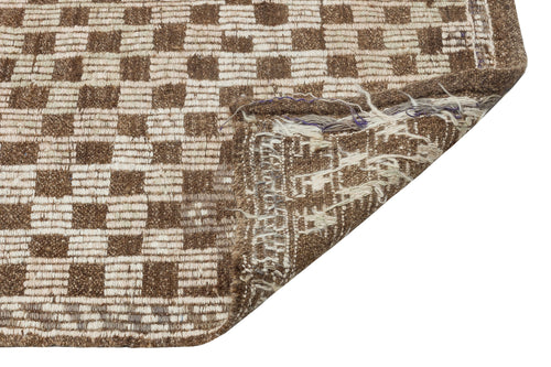 Girit Brown Geometric Wool Handmade Area Rug 3'1" x 10'6"