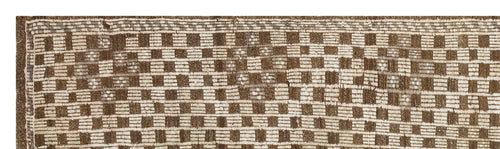 Girit Brown Geometric Wool Handmade Area Rug 3'1" x 10'6"