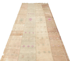 Girit Beige Geometric Wool Handmade Area Rug 4'5" x 9'8"