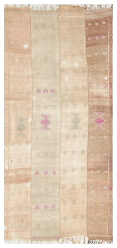 Girit Beige Geometric Wool Handmade Area Rug 4'5" x 9'8"