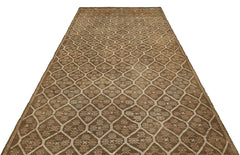 Girit Brown Geometric Wool Handmade Area Rug 6'0" x 10'11"
